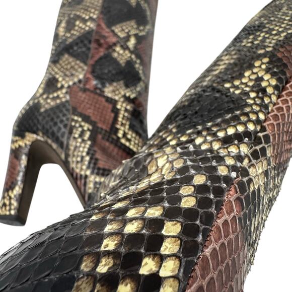 Valentino Garavani Snakeskin Knee High Boots EU 37.5 US7.5 Runway Python Leather - Picture 9 of 9